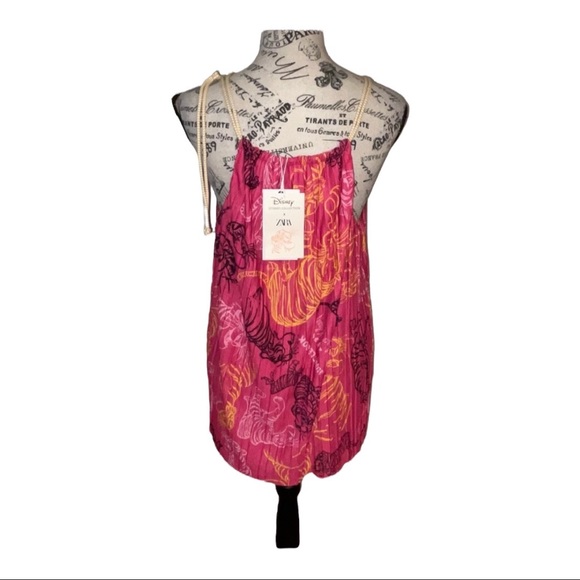 ZARA Disney Stories Collection Jungle Book Halter Top Pink Sleeveless Medium NWT - Picture 4 of 15